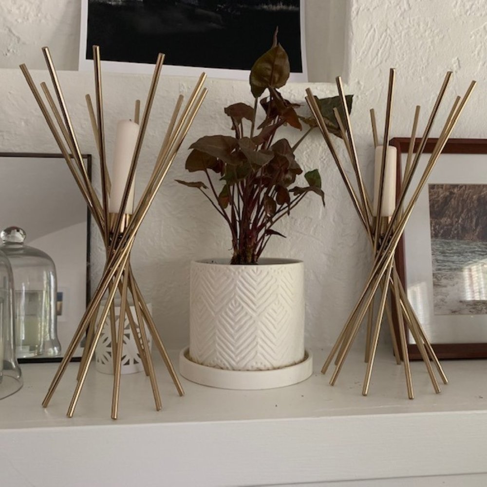 Nate Berkus Taper Gold Candle Holder - Set of 2